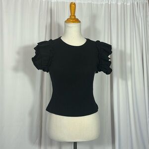 SO black short sleeve blouse
